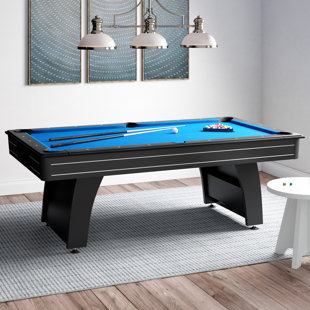 7ft Pool Table with Auto Ball Return, Balls & Cues - Black / Blue